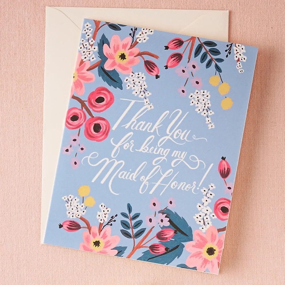 BHLDN Rifle Paper Co. Thank You Maid of Honor Card Wedding